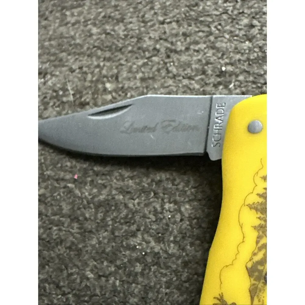 Schrade Uncle Henry Yellow 2-Blade Slipjoint Pocketknife, Stainless Clip Point